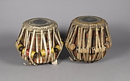Tabla, wood, black paste, hide, Indian